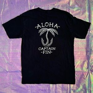 Aloha Captain Fin Black T-Shirt 🌴